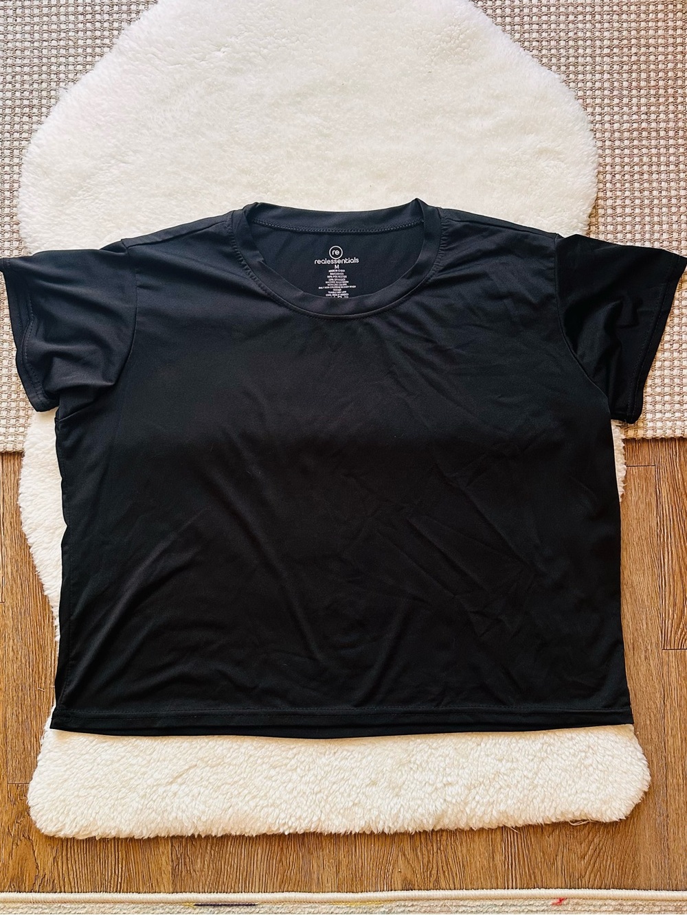 Reformation Black Stretch Crop Top Size M | Minimalist Basic Tee